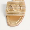 Metallic-Leder-Pantolette mit Vlogo-Signatur und Cornely-Stickerei