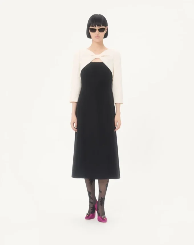 Midi-Kleid aus Crêpe Couture Midi-Kleid aus Crêpe Couture