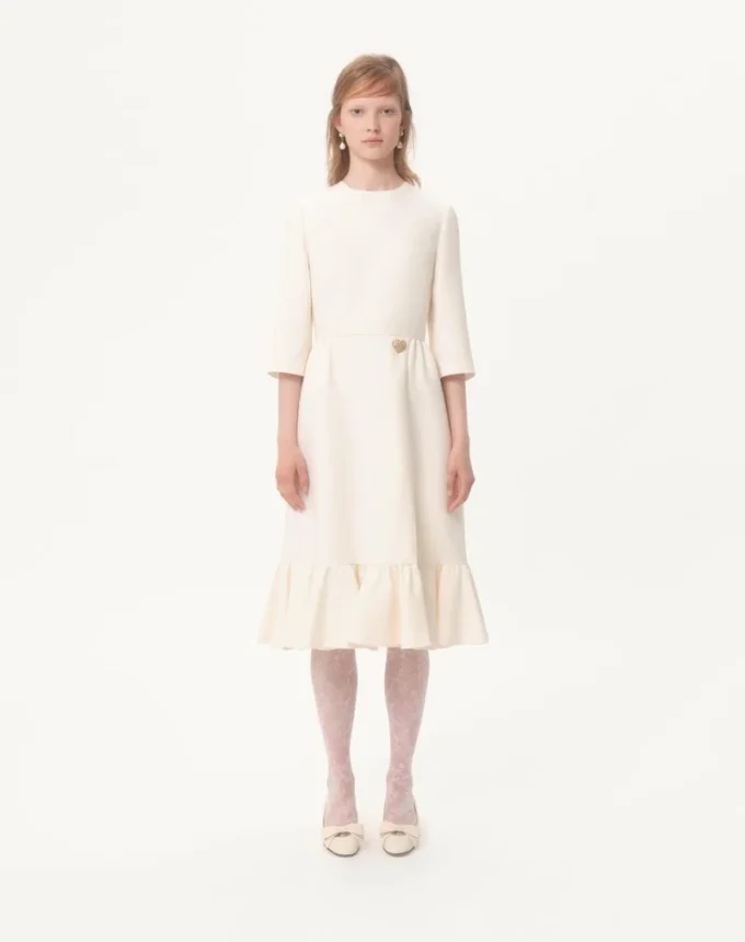 Midi-Kleid aus Crêpe Couture Midi-Kleid aus Crêpe Couture