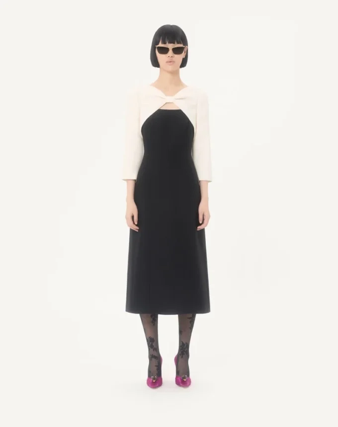 Midi-Kleid aus Crêpe Couture Midi-Kleid aus Crêpe Couture