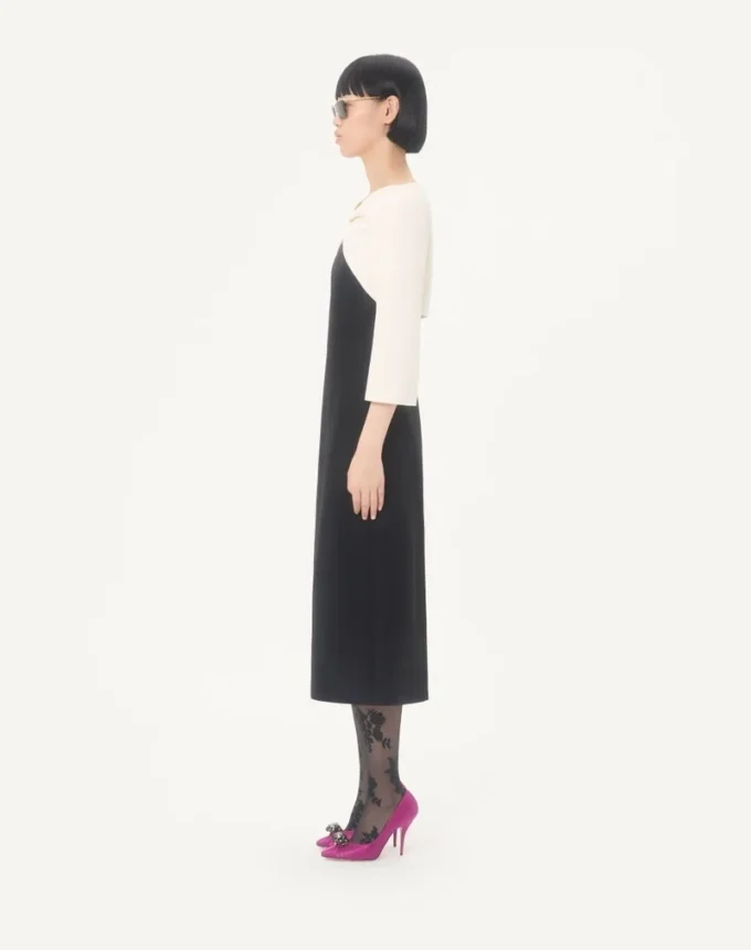 Midi-Kleid aus Crêpe Couture Midi-Kleid aus Crêpe Couture