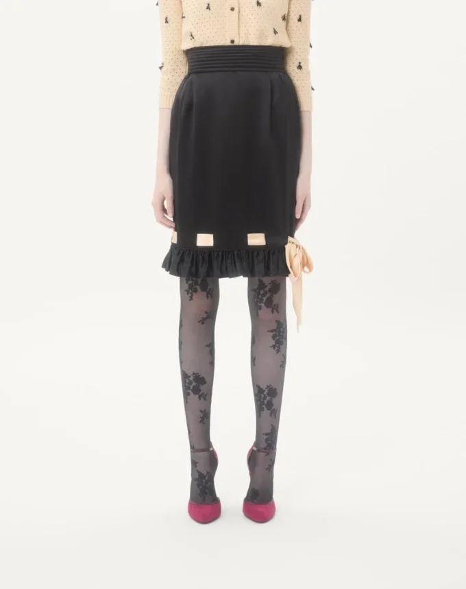 Midi-Rock aus doppeltem Satin Midi-Rock aus doppeltem Satin