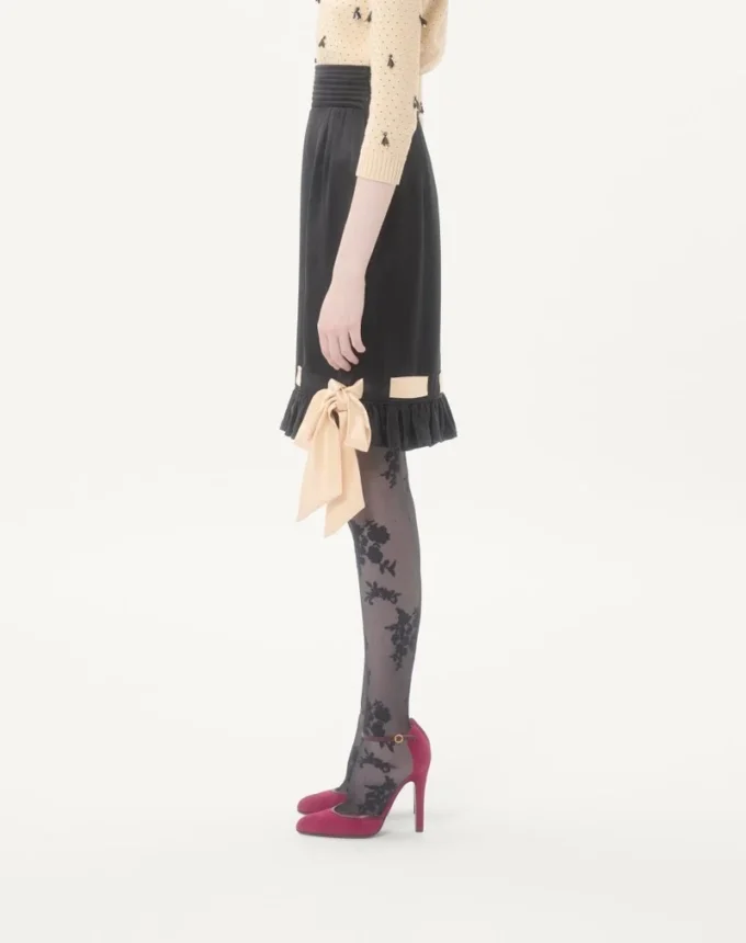 Midi-Rock aus doppeltem Satin Midi-Rock aus doppeltem Satin
