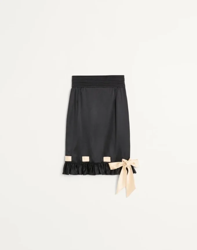 Midi-Rock aus doppeltem Satin Midi-Rock aus doppeltem Satin