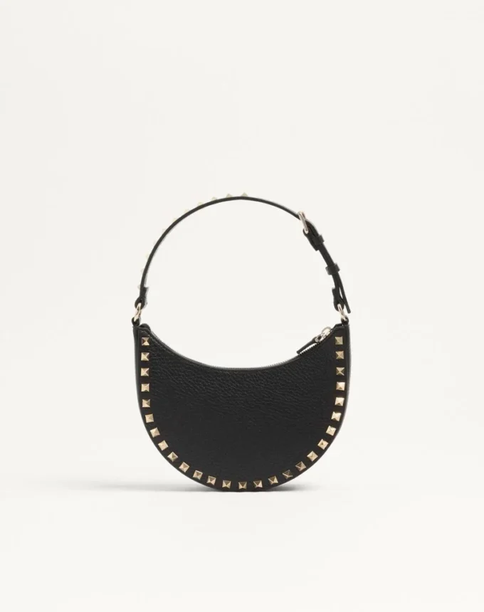 Mini Rockstud Hobo-Tasche aus genarbtem Kalbsleder Mini Rockstud Hobo-Tasche aus genarbtem Kalbsleder