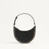 Mini Rockstud Hobo-Tasche aus genarbtem Kalbsleder Mini Rockstud Hobo-Tasche aus genarbtem Kalbsleder