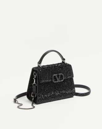 Mini-Vsling-Handtasche mit funkelnder Stickerei