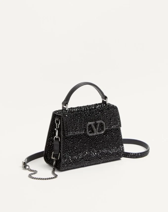 Mini-Vsling-Handtasche mit funkelnder Stickerei Mini-Vsling-Handtasche mit funkelnder Stickerei