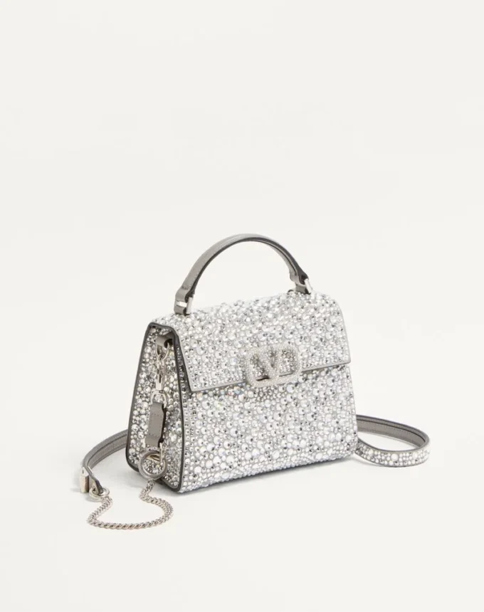 Mini-Vsling-Handtasche mit funkelnder Stickerei Mini-Vsling-Handtasche mit funkelnder Stickerei