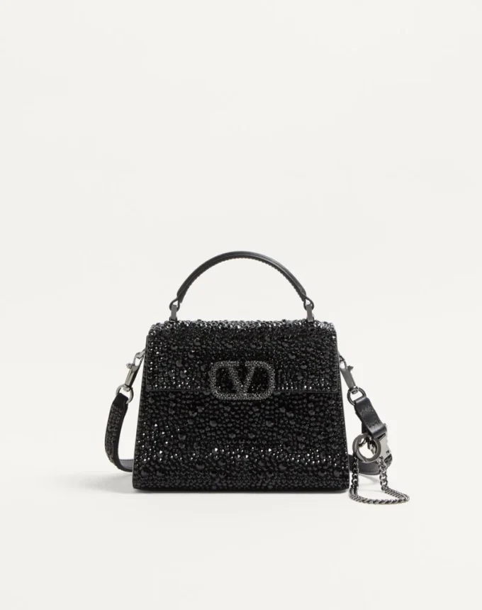 Mini-Vsling-Handtasche mit funkelnder Stickerei Mini-Vsling-Handtasche mit funkelnder Stickerei
