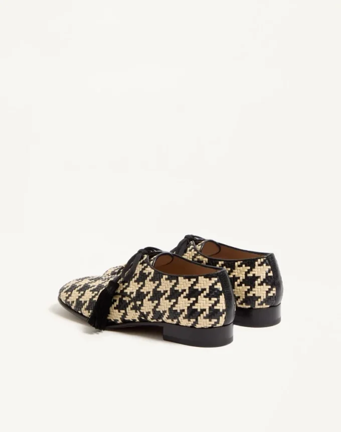 Mj Blues Derby aus gewebtem Leder mit Hahnentrittmuster