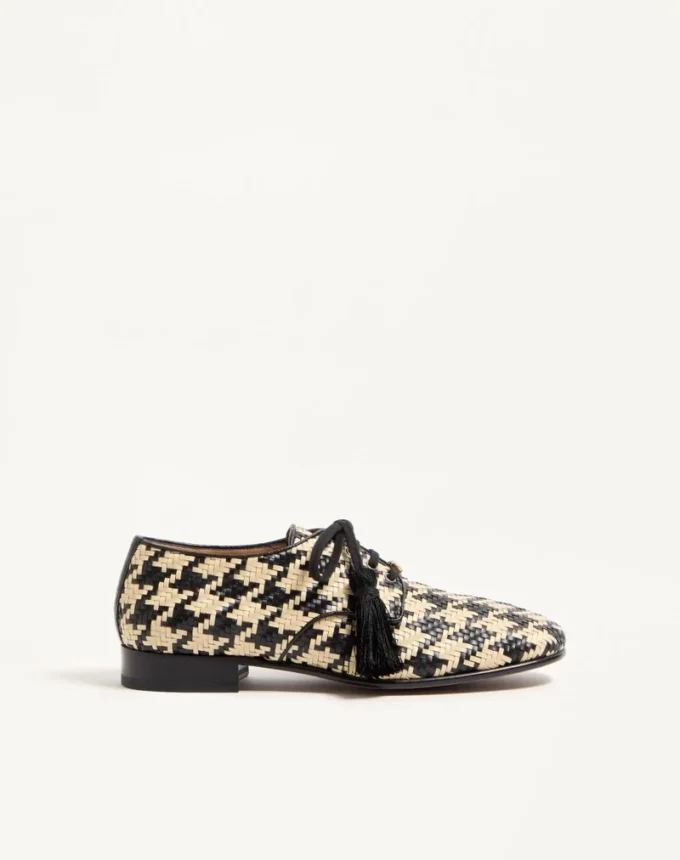 Mj Blues Derby aus gewebtem Leder mit Hahnentrittmuster