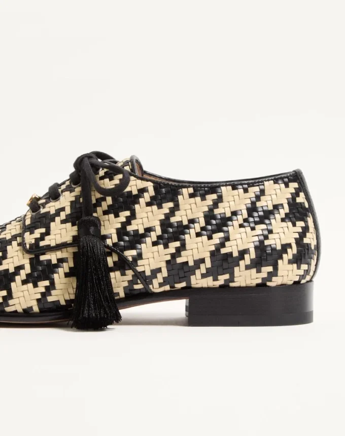 Mj Blues Derby aus gewebtem Leder mit Hahnentrittmuster
