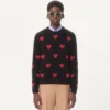 Mohair-Wolle- und Lurex-Pullover mit Herz-Jacquardmuster Mohair-Wolle- und Lurex-Pullover mit Herz-Jacquardmuster