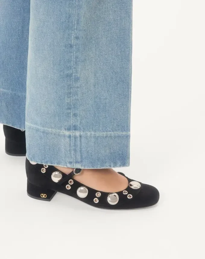 Nellcôte Mary-Jane-Pumps aus Crust-Leder 30 mm Nellcôte Mary-Jane-Pumps aus Crust-Leder 30 mm