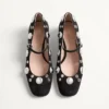 Nellcôte Mary-Jane-Pumps aus Crust-Leder 30 mm Nellcôte Mary-Jane-Pumps aus Crust-Leder 30 mm