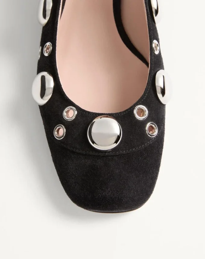 Nellcôte Mary-Jane-Pumps aus Crust-Leder 30 mm Nellcôte Mary-Jane-Pumps aus Crust-Leder 30 mm