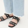 Nellcôte Slide Sandal aus genarbtem Kalbsleder Nellcôte Slide Sandal aus genarbtem Kalbsleder