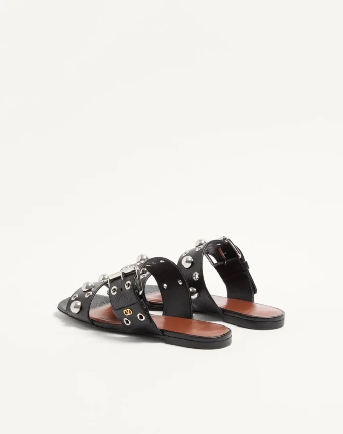 Nellcôte Slide Sandal aus genarbtem Kalbsleder Nellcôte Slide Sandal aus genarbtem Kalbsleder
