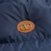 Nylon-Daunenjacke mit Kapuze und VLogo-Patch Nylon-Daunenjacke mit Kapuze und VLogo-Patch