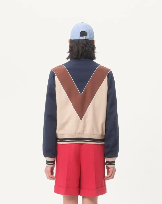 Nylon-Sweatshirt mit Reißverschluss und Vlogo-Patch Nylon-Sweatshirt mit Reißverschluss und Vlogo-Patch