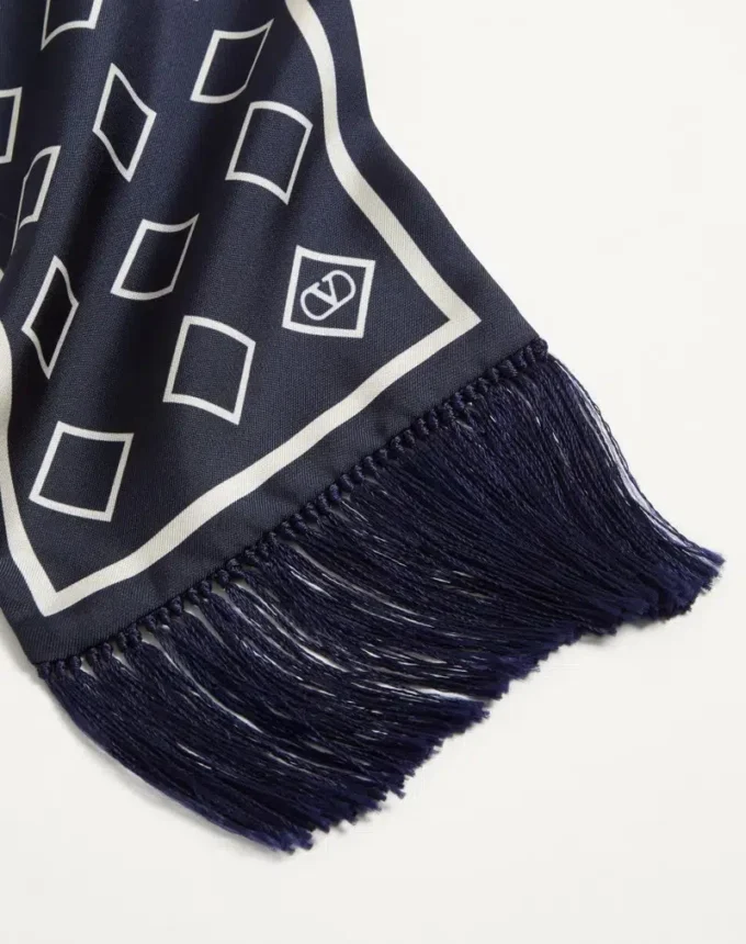 Opticool Seiden-Bandeau-Schal mit Fransen