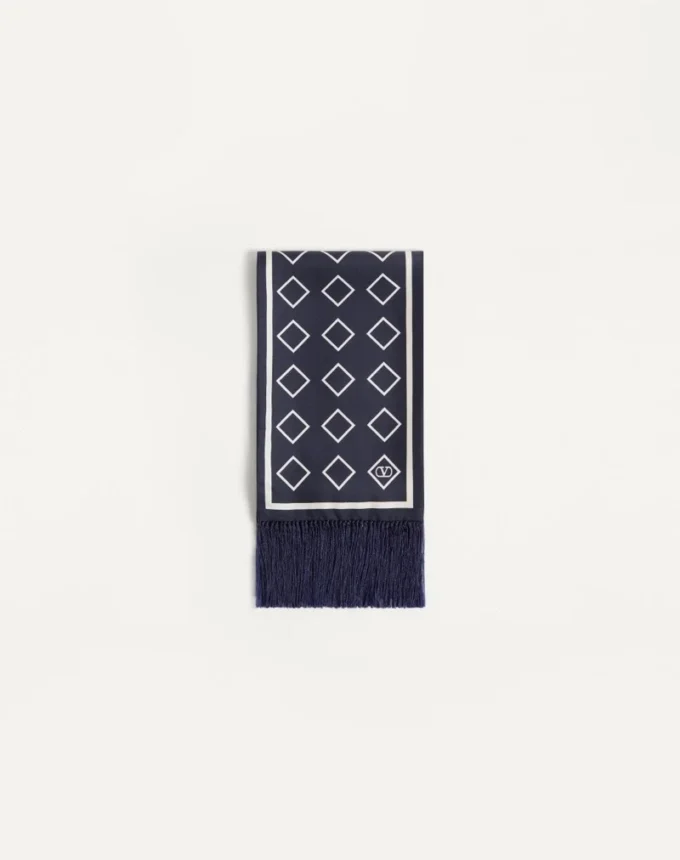 Opticool Seiden-Bandeau-Schal mit Fransen