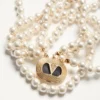Ovale Halskette aus Metall, Emaille, Perlen und Swarovski®-Kristallen Ovale Halskette aus Metall, Emaille, Perlen und Swarovski®-Kristallen