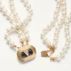 Ovale Halskette aus Metall, Emaille, Perlen und Swarovski®-Kristallen Ovale Halskette aus Metall, Emaille, Perlen und Swarovski®-Kristallen
