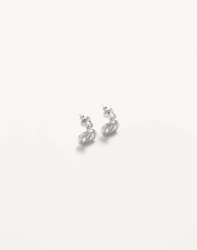 Ovale Metall-Ohrringe mit Swarovski®-Kristallen