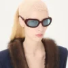 Ovale Wrap-Around-Brille aus Acetat Ovale Wrap-Around-Brille aus Acetat