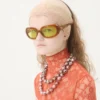 Ovale Wrap-Around-Brille aus Acetat Ovale Wrap-Around-Brille aus Acetat