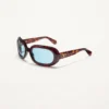 Ovale Wrap-Around-Brille aus Acetat Ovale Wrap-Around-Brille aus Acetat