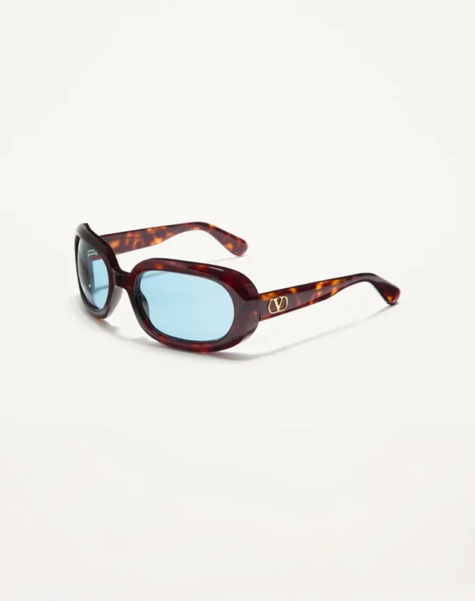 Ovale Wrap-Around-Brille aus Acetat Ovale Wrap-Around-Brille aus Acetat