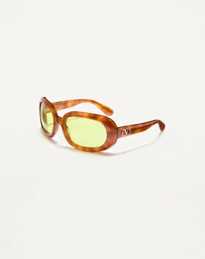 Ovale Wrap-Around-Brille aus Acetat Ovale Wrap-Around-Brille aus Acetat
