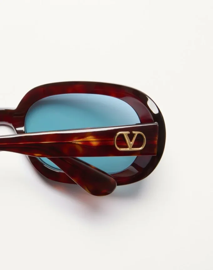 Ovale Wrap-Around-Brille aus Acetat Ovale Wrap-Around-Brille aus Acetat