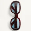 Ovale Wrap-Around-Brille aus Acetat Ovale Wrap-Around-Brille aus Acetat
