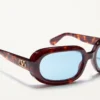Ovale Wrap-Around-Brille aus Acetat Ovale Wrap-Around-Brille aus Acetat
