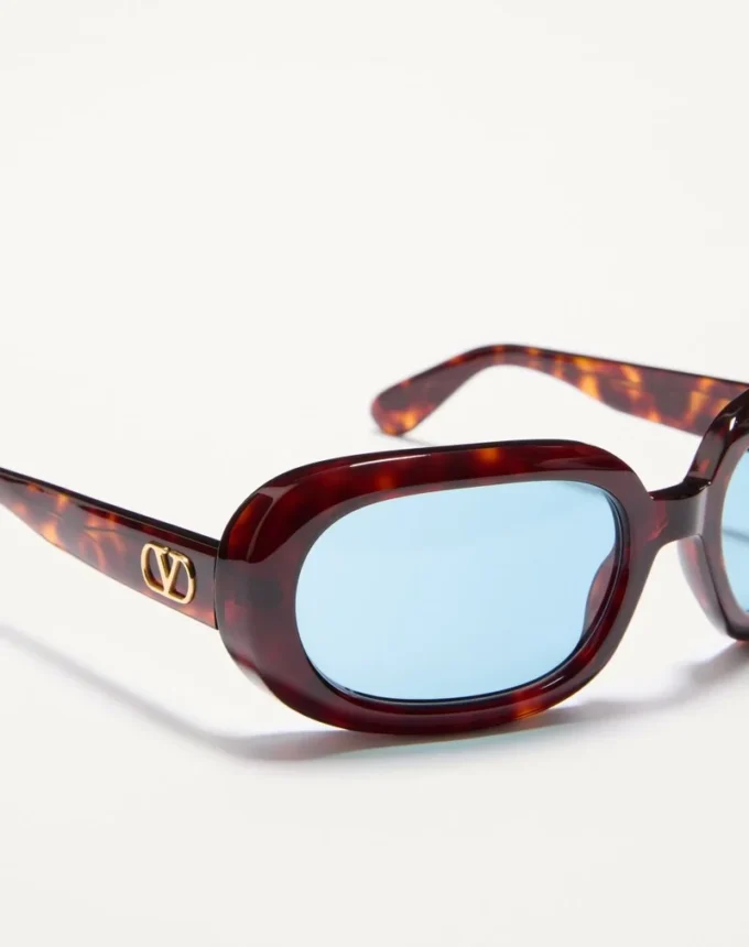 Ovale Wrap-Around-Brille aus Acetat Ovale Wrap-Around-Brille aus Acetat
