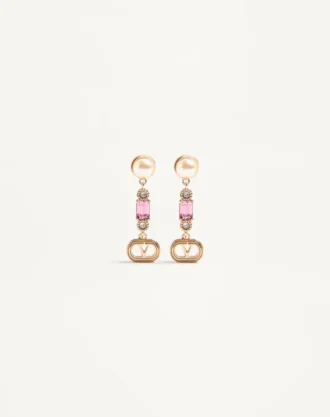 Ovalette-Ohrringe aus Metall, Perlen und Swarovski®-Kristallen