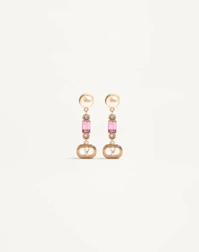 Ovalette-Ohrringe aus Metall, Perlen und Swarovski®-Kristallen Ovalette-Ohrringe aus Metall, Perlen und Swarovski®-Kristallen