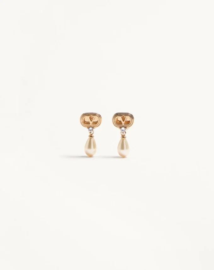 Ovalette-Ohrringe aus Metall, Perlen und Swarovski®-Kristallen