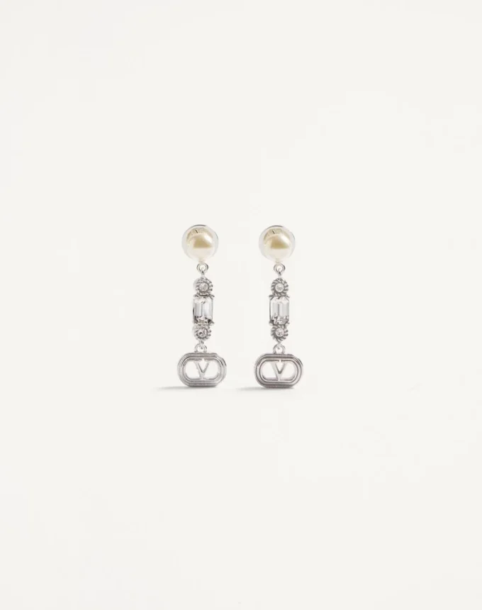 Ovalette Ohrringe aus Metall, Perlen und Swarovski®-Kristallen Ovalette Ohrringe aus Metall, Perlen und Swarovski®-Kristallen