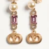 Ovalette-Ohrringe aus Metall, Perlen und Swarovski®-Kristallen Ovalette-Ohrringe aus Metall, Perlen und Swarovski®-Kristallen