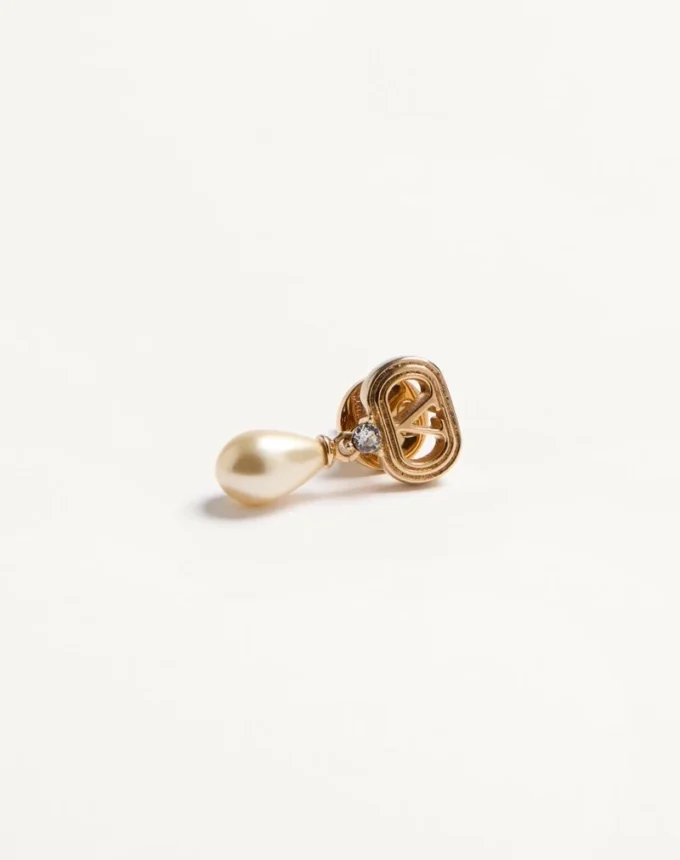 Ovalette-Ohrringe aus Metall, Perlen und Swarovski®-Kristallen