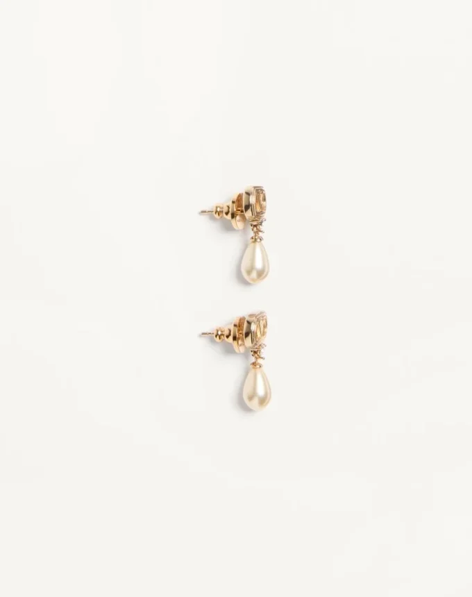 Ovalette-Ohrringe aus Metall, Perlen und Swarovski®-Kristallen