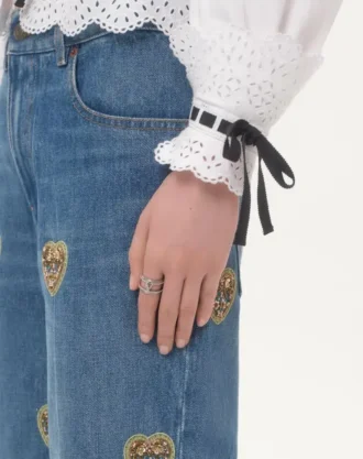 Ovalette Ring aus Metall und Swarovski®-Kristallen