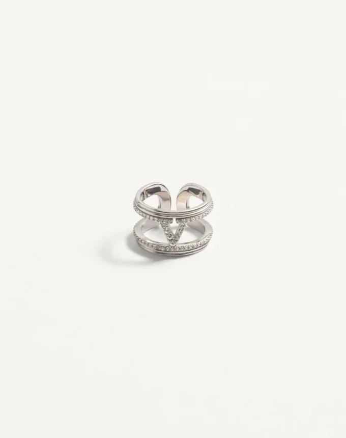 Ovalette Ring aus Metall und Swarovski®-Kristallen