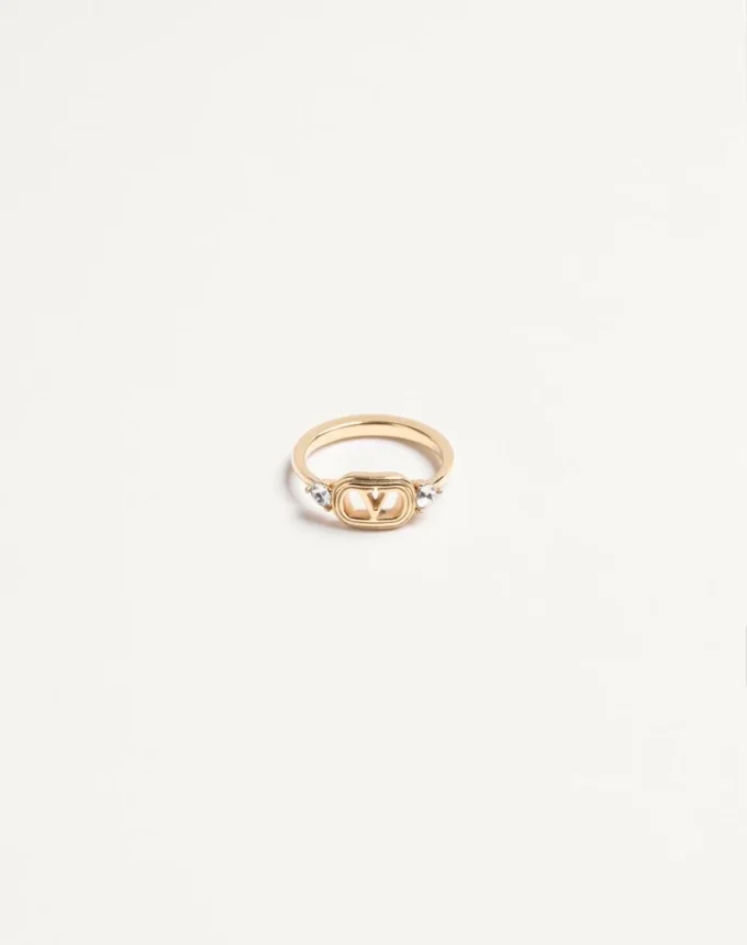 Ovalette Ring aus Metall und Swarovski®-Kristallen
