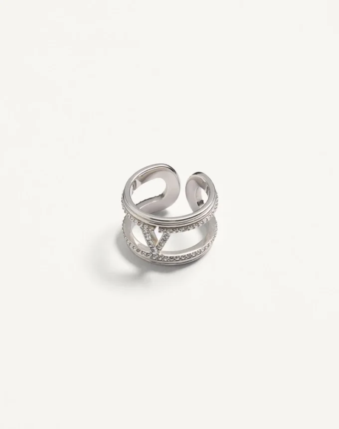 Ovalette Ring aus Metall und Swarovski®-Kristallen